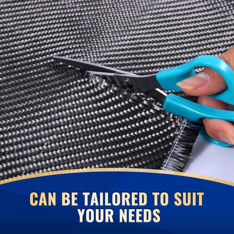 Krbnk 3.3ft x 12" Carbon Fiber Cloth Roll, 3K/220g Carbon Fabric, 2x2 Twill Weave Carbon Fiber Sheets Raw Material, Repair Kit for DIY Repair Cars Furniture - Image 3